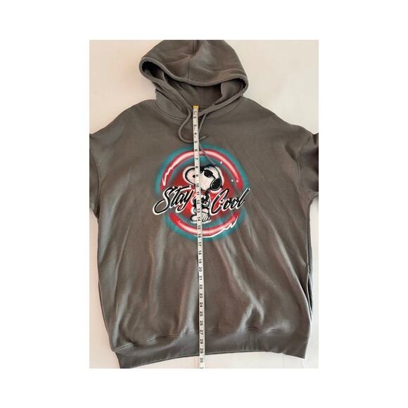 Snoopy Stay Cool Hoodie Gray Airbrush Graphic Peanuts Hybrid Apparel XL - Picture 6 of 16